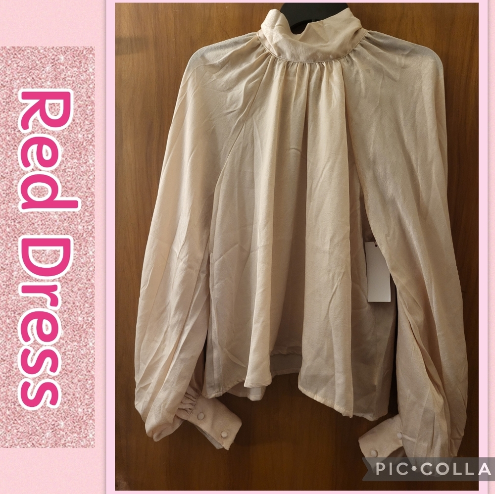 RED DRESS CLASS BLUSH BLOUSE